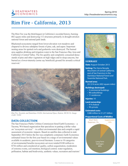 Rim Fire - California, 2013