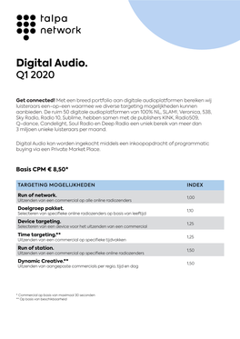 Digital Audio. Q1 2020