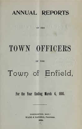 Annual Reports of the Town Officers Of