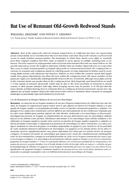 Bat Use of Remnant Old-Growth Redwood Stands