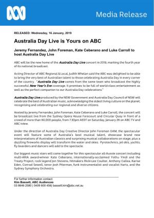 Australia Day Live Is Yours on ABC