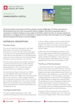 Warkworth Castle History Activities Images