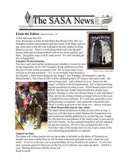 SASA Newsletter Spring 2017