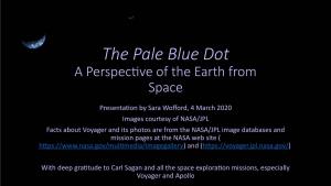 The Pale Blue Dot a Perspective of the Earth from Space
