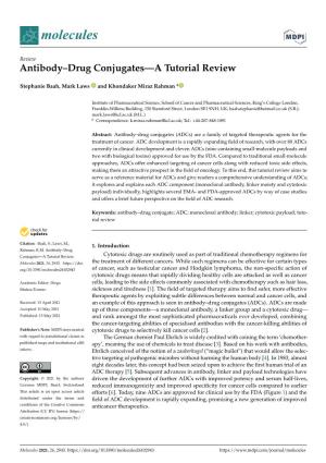Antibody–Drug Conjugates—A Tutorial Review