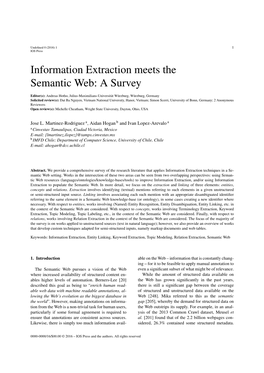 Information Extraction Meets the Semantic Web: a Survey