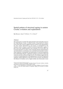 Spatial Pattern of Structural Ageing in Eastern Croatia: Evolution and Explanations