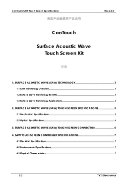 Contouch Surface Acoustic Wave Touch Screen