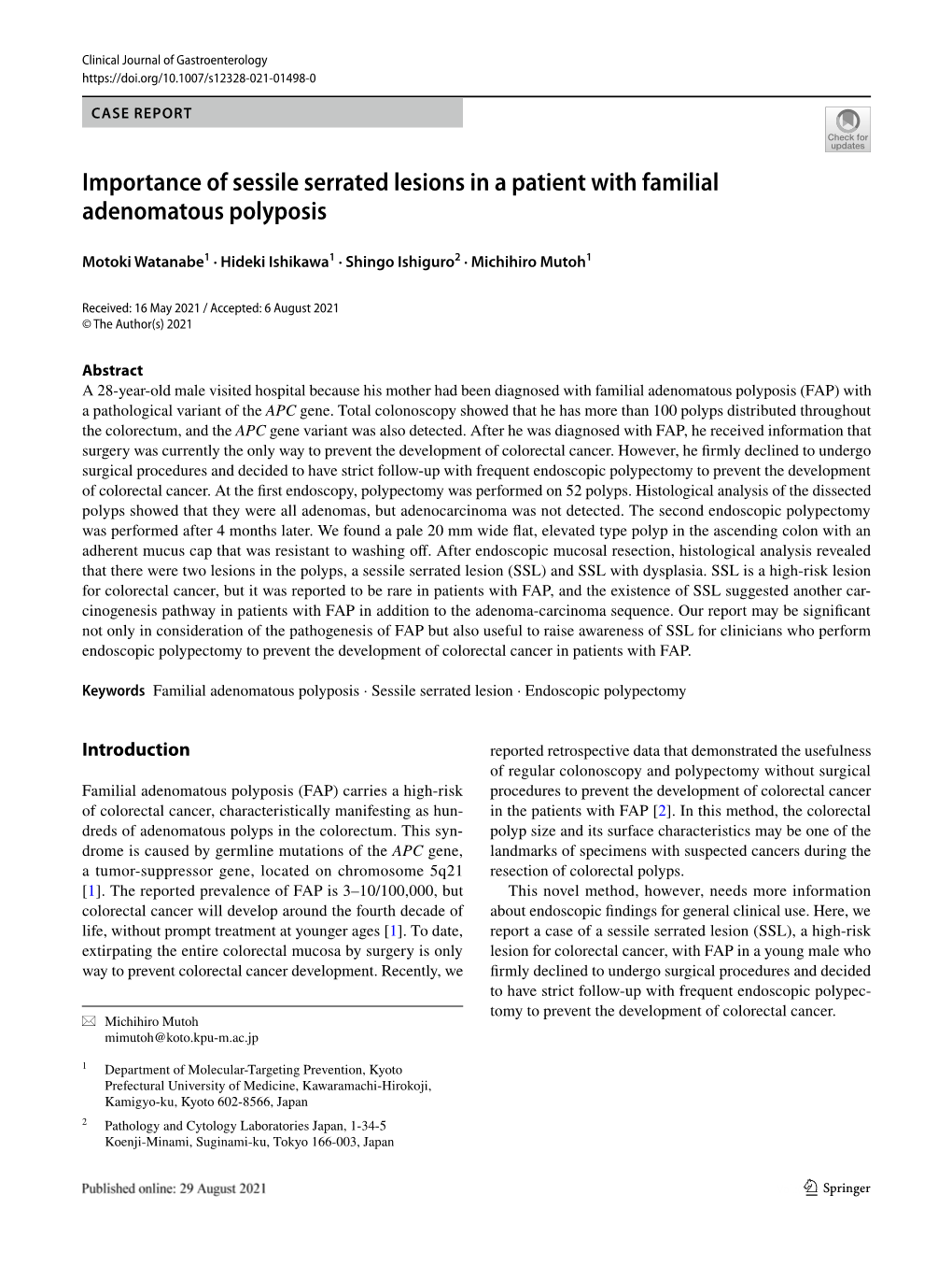 Importance Of Sessile Serrated Lesions In A Patient With Familial