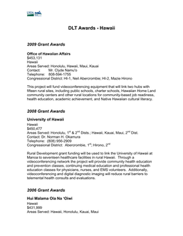 DLT Awards - Hawaii