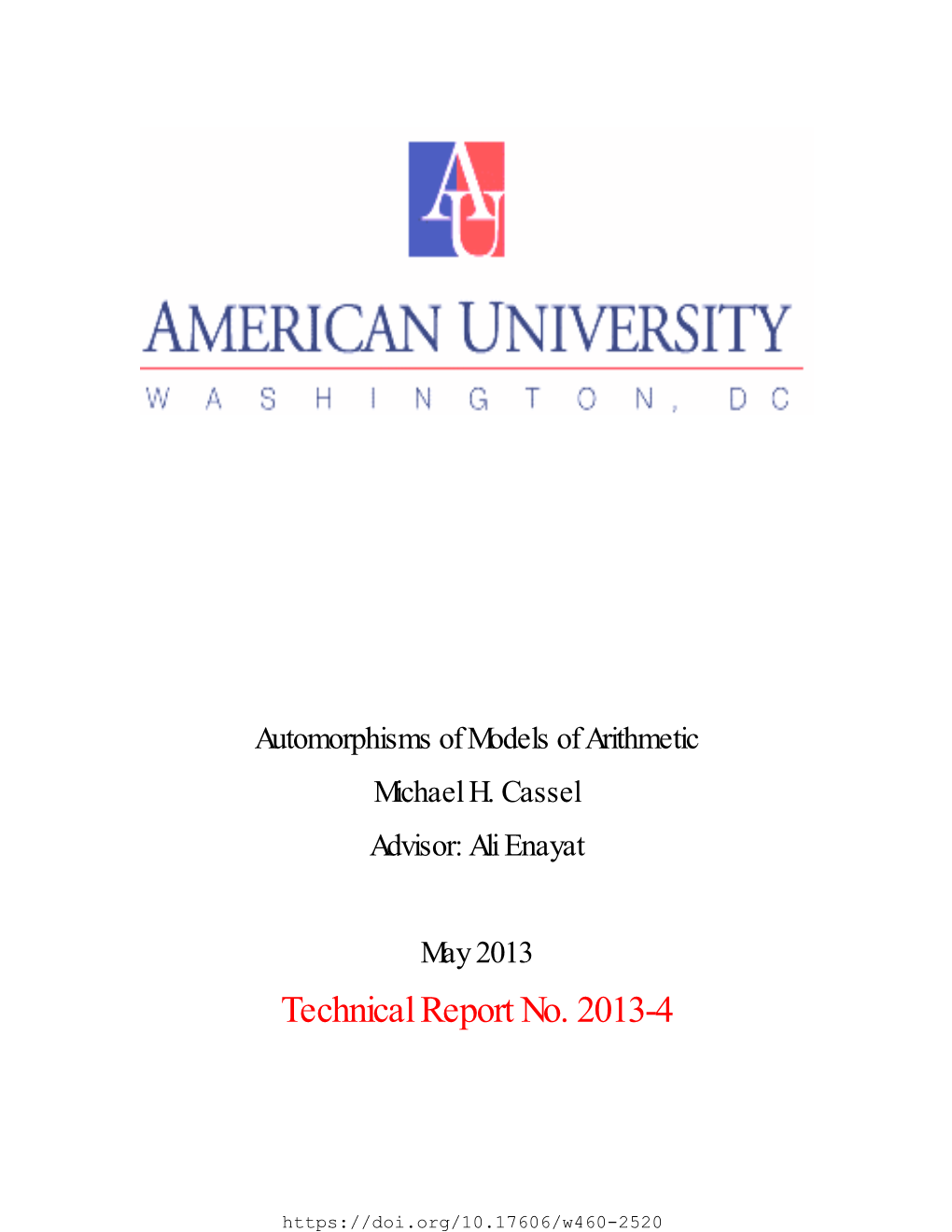 Technical Report No. 2013-4