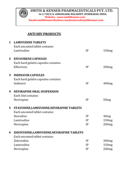 Smith & Kenner Pharmaceuticals Pvt. Ltd