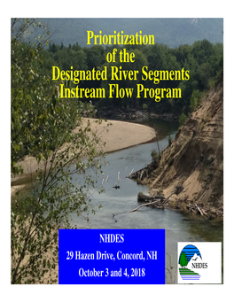Prioritization of the Designated River Segments Instream Flow Program