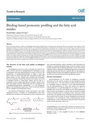 Binding-Based Proteomic Profiling and the Fatty Acid Amides