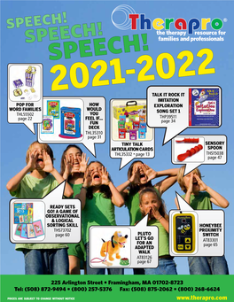 SPEECH! the Therapy Resource for SPEECH! Families and Professionals SPEECH!