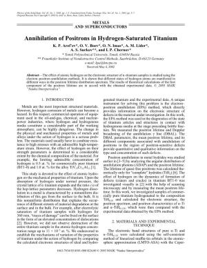 Annihilation of Positrons in Hydrogen-Saturated Titanium K