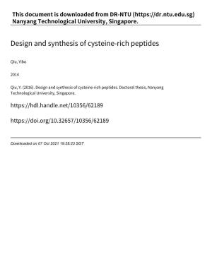 Design and Synthesis of Cysteine‑Rich Peptides