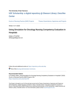 Using Simulation for Oncology Nursing Competency Evaluation in Hospitals