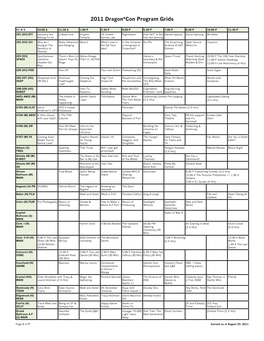 2011 Dragon*Con Program Grids