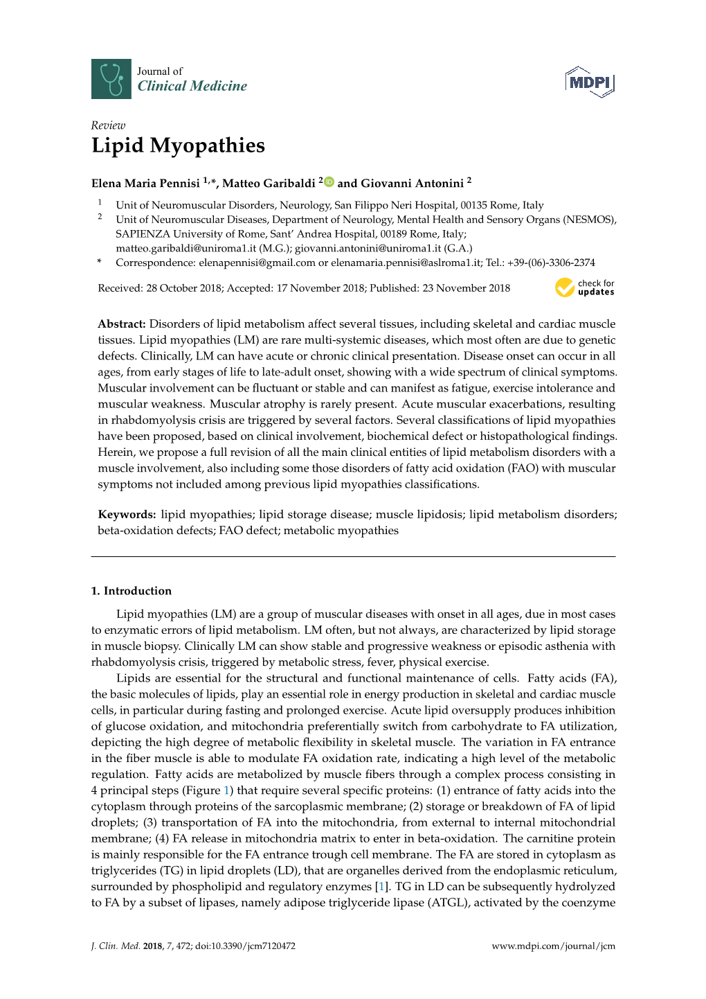 Lipid Myopathies