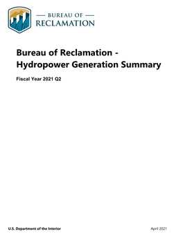 Hydropower Generation Summary