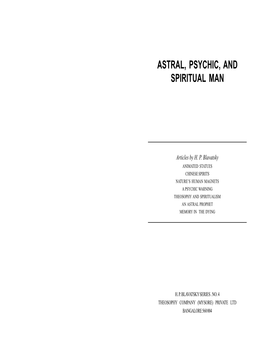 Astral, Psychic, and Spiritual Man