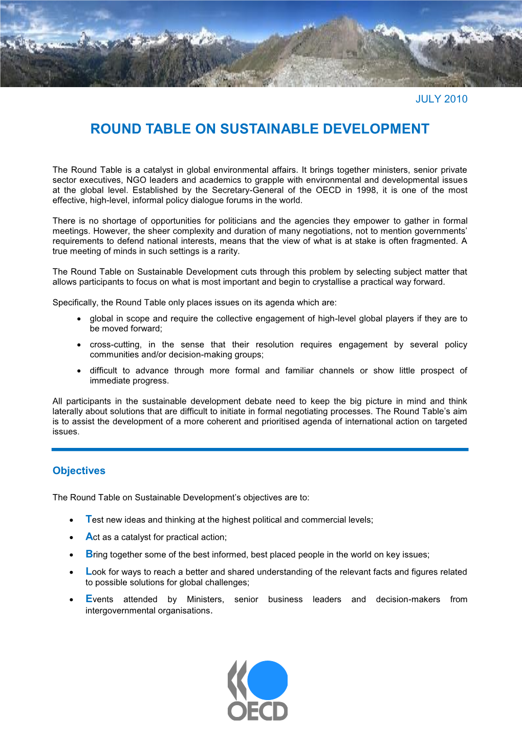 Round Table on Sustainable Development