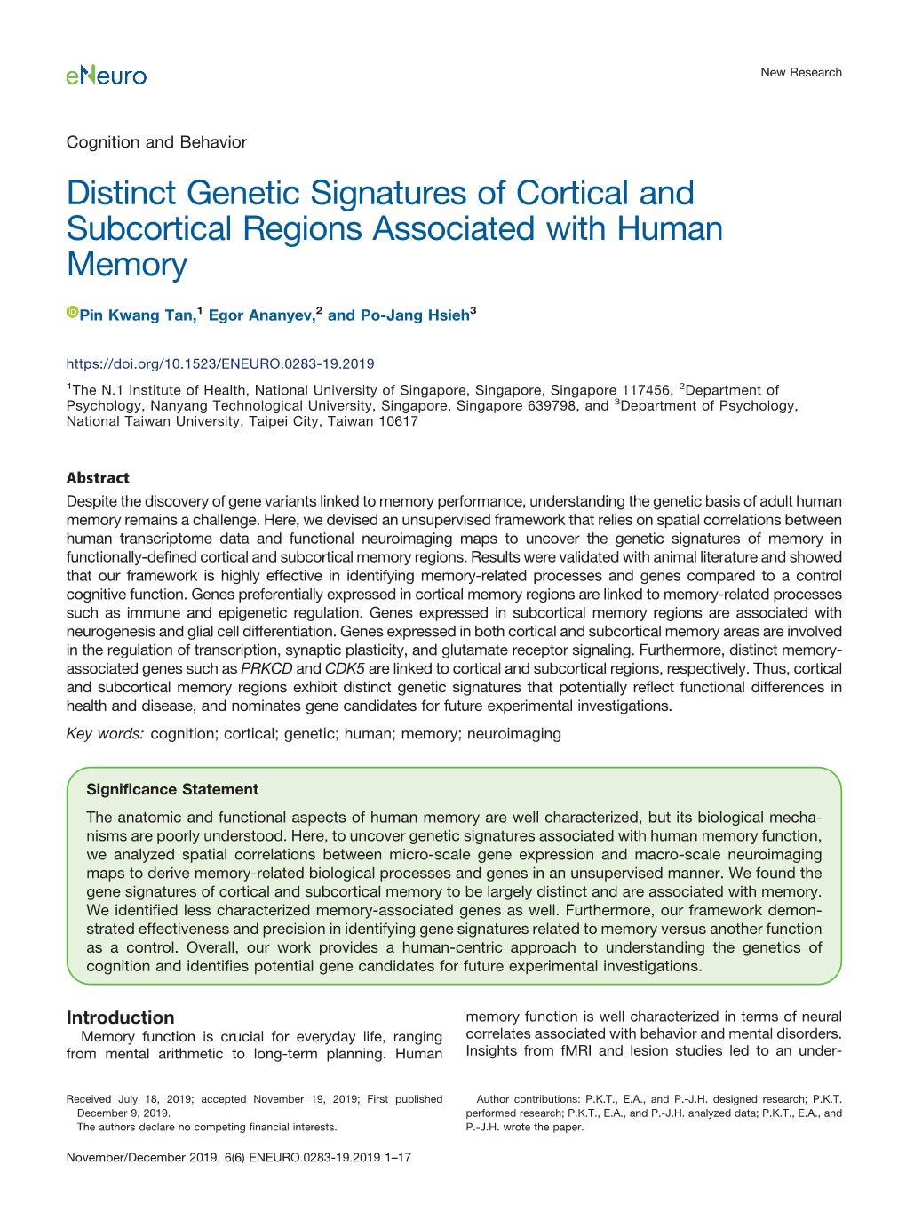 Distinct Genetic Signatures of Cortical and Subcortical Regions Associated with Human Memory