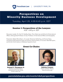 Perspectives on Minority Business Development