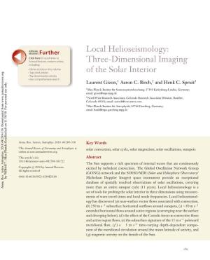 Local Helioseismology: Three-Dimensional Imaging of the Solar Interior