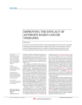 Improving the Efficacy of Antibody-Based Cancer Therapies