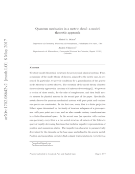 Quantum Mechanics in a Metric Sheaf: a Model Theoretic Approach