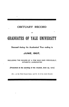 1906-1907 Obituary Record of Graduates of Yale University