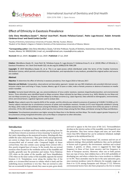 Effect of Ethnicity in Exostosis Prevalence