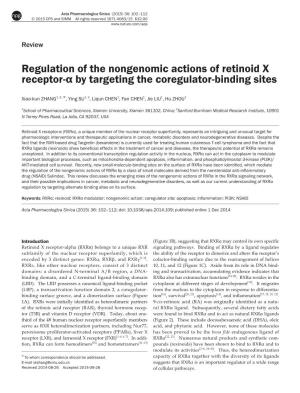 Regulation of the Nongenomic Actions of Retinoid X Receptor-Α by Targeting the Coregulator-Binding Sites
