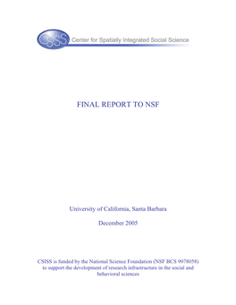 CSISS Final Report to NSF