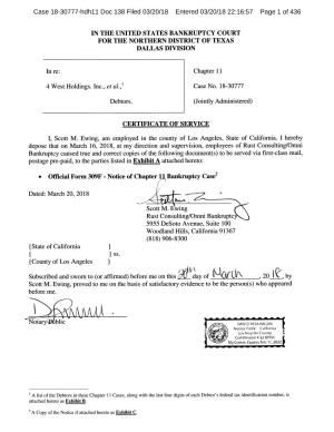 Case 18-30777-Hdh11 Doc 138 Filed 03/20/18