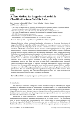 A New Method for Large-Scale Landslide Classification from Satellite Radar