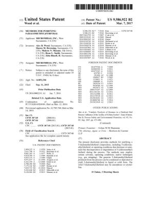 United States Patent (10) Patent No.: US 9,586,922 B2 Wood Et Al