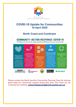 COVID-19 Update for Communities 16 April 2020