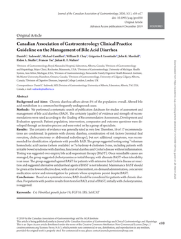 Canadian Association of Gastroenterology Clinical Practice