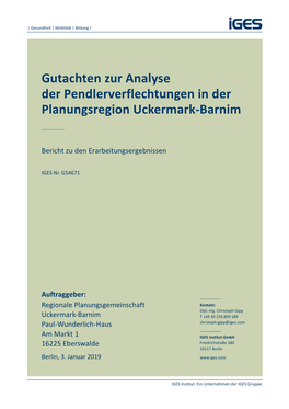 Bericht Pendleranalyse Uckermark-Barnim 2019