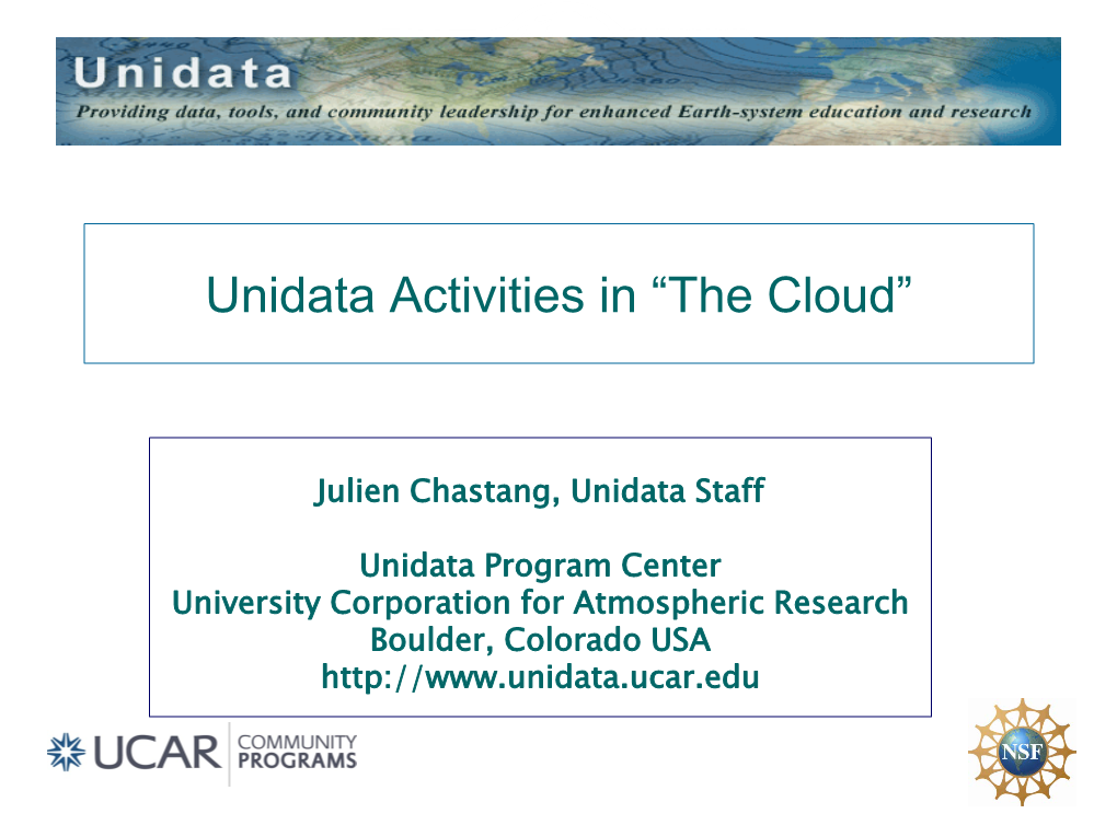 Unidata Activities in “The Cloud”