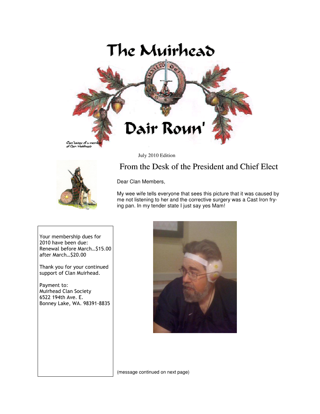 Clan Muirhead Society Newsletter July 2010.Pub
