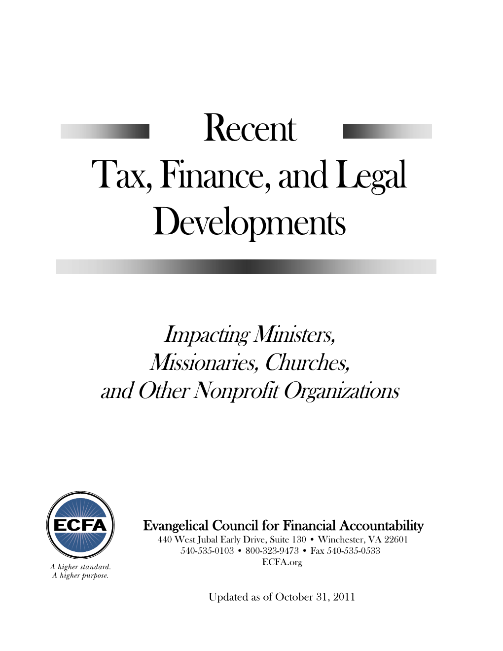 Tax and Legal Update for Churches