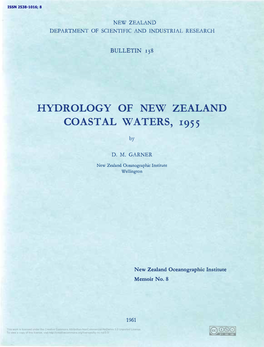 Hydrology of New Zealand Coastal Waters, 1955