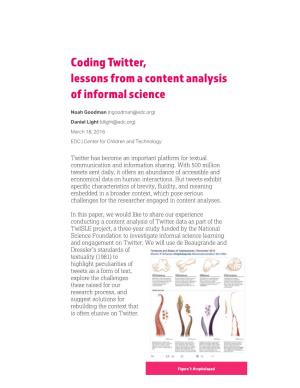 Coding Twitter, Lessons from a Content Analysis of Informal Science