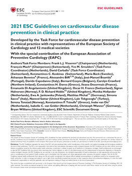 2021 ESC Guidelines on Cardiovascular Disease Prevention