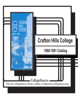 1980-1981 Crafton Hills Catalog