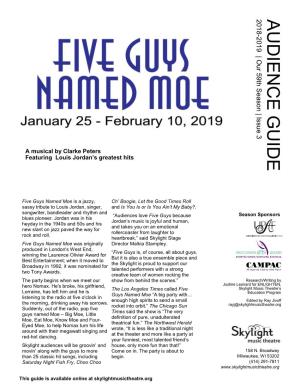 Five Guys Named Moe Sassy Tributesassy to Louis Jordan,Singer, Songwriter, Bandleader and Rhythm and Blues Pioneer
